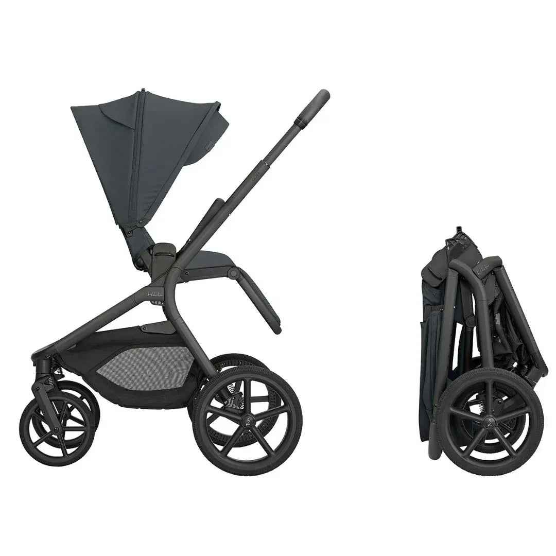 KikkaBoo® Platinum Otroški voziček 4v1 Goya Graphite + Avtosedež i-Class i-SIZE (40-87 cm) Noir + Vrtljiva Isofix baza i-Class 360 KikkaBoo