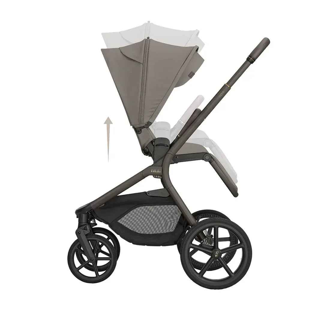 KikkaBoo® Platinum Otroški voziček 4v1 Goya Mocca + Avtosedež i-Class i-SIZE (40-87 cm) Noir + Vrtljiva Isofix baza i-Class 360 KikkaBoo