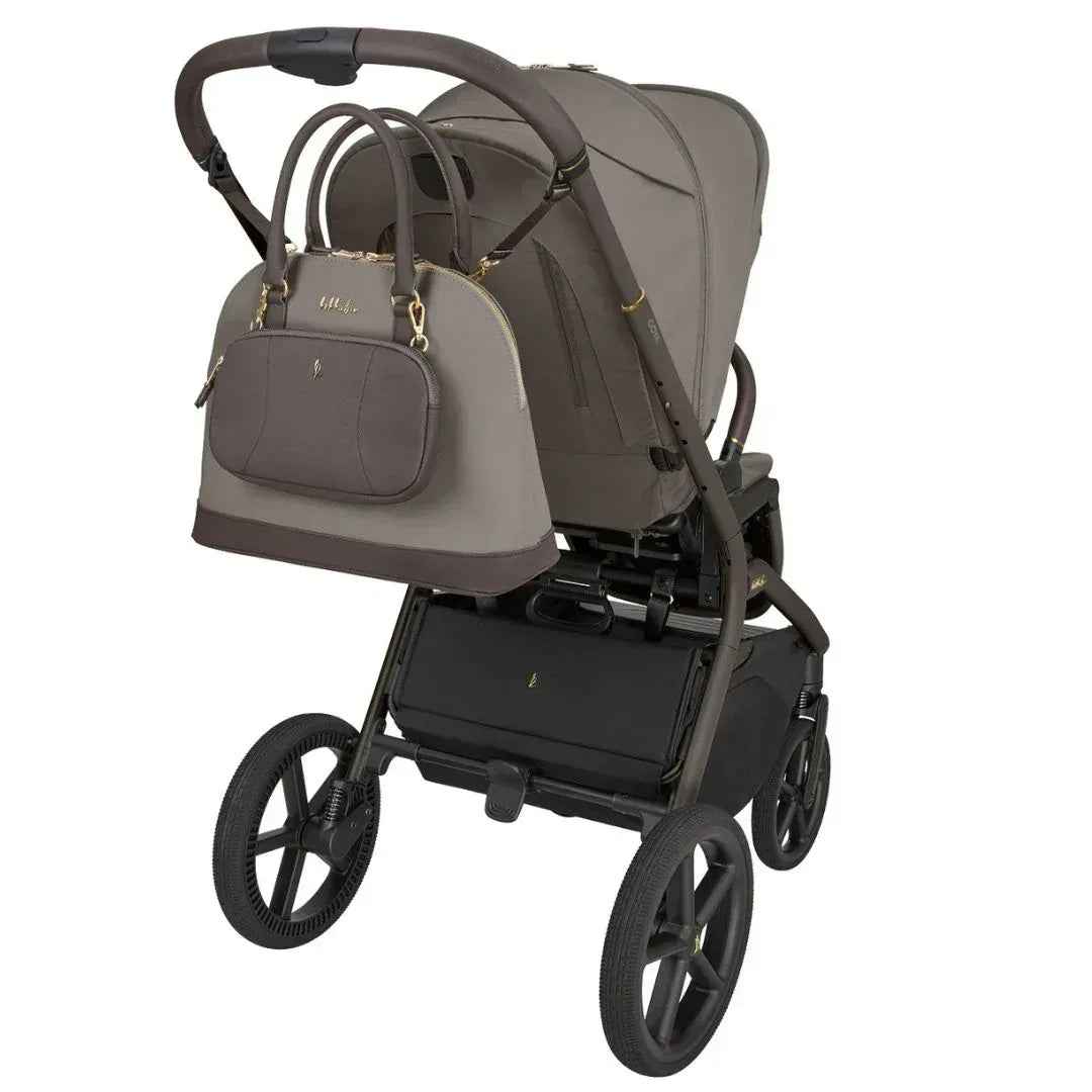 KikkaBoo® Platinum Otroški voziček 4v1 Goya Mocca + Avtosedež i-Class i-SIZE (40-87 cm) Noir + Vrtljiva Isofix baza i-Class 360 KikkaBoo