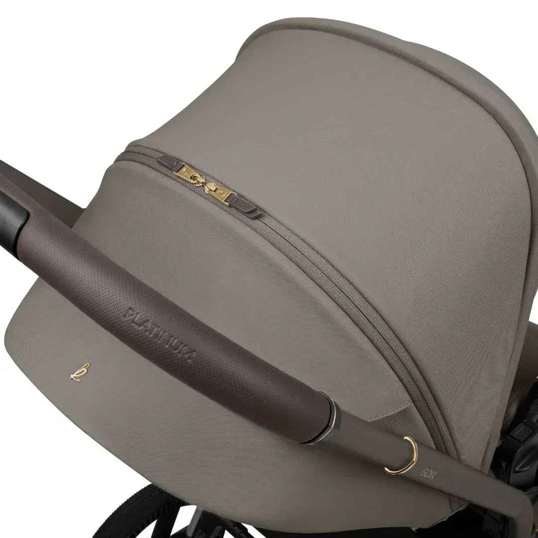 KikkaBoo® Platinum Otroški voziček 4v1 Goya Mocca + Avtosedež i-Class i-SIZE (40-87 cm) Noir + Vrtljiva Isofix baza i-Class 360 KikkaBoo