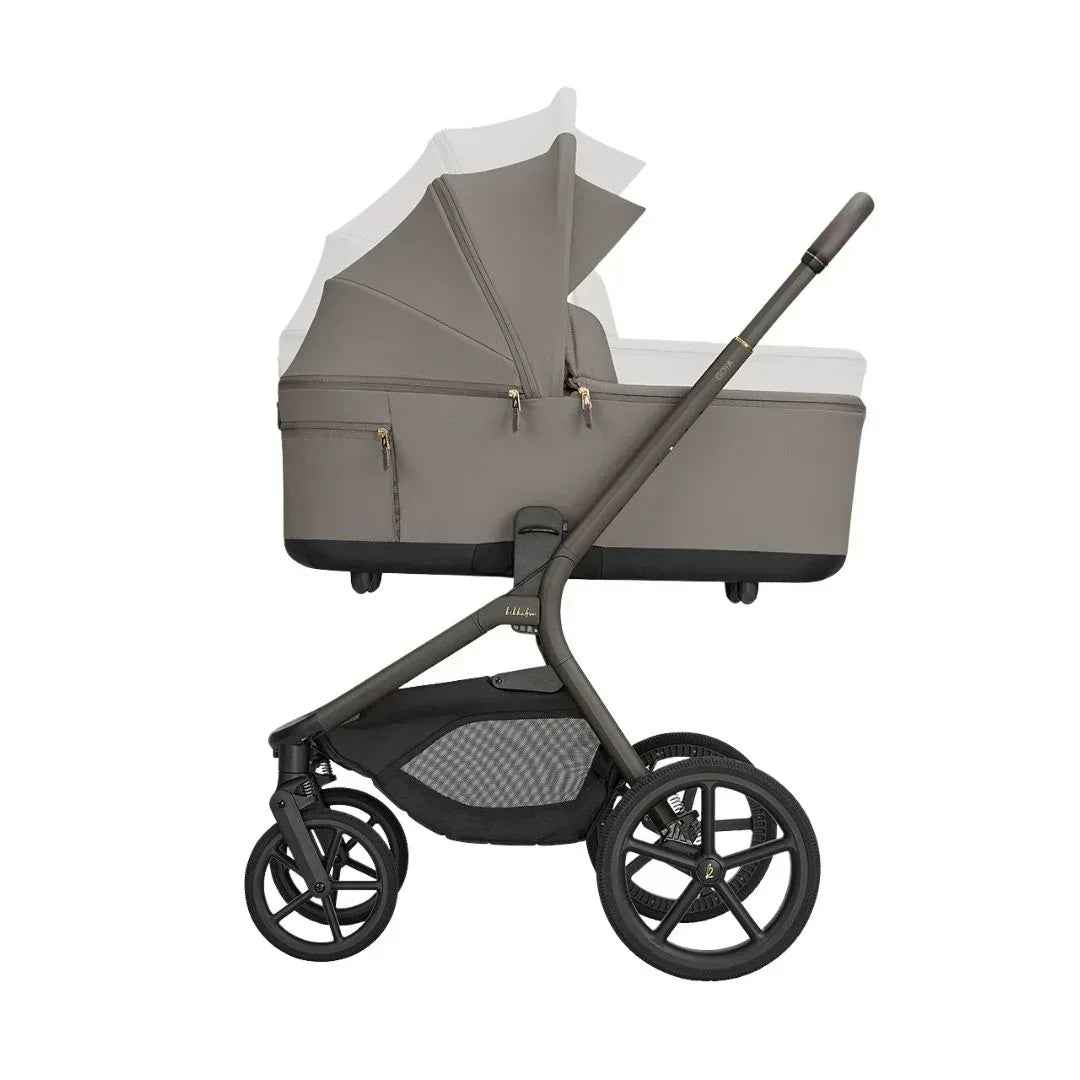 KikkaBoo® Platinum Otroški voziček 4v1 Goya Mocca + Avtosedež i-Class i-SIZE (40-87 cm) Noir + Vrtljiva Isofix baza i-Class 360 KikkaBoo