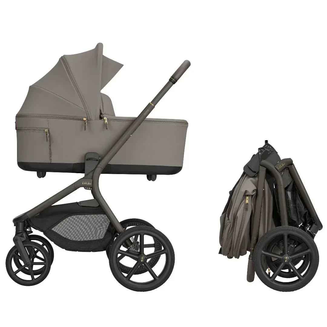 KikkaBoo® Platinum Otroški voziček 4v1 Goya Mocca + Avtosedež i-Class i-SIZE (40-87 cm) Noir + Vrtljiva Isofix baza i-Class 360 KikkaBoo