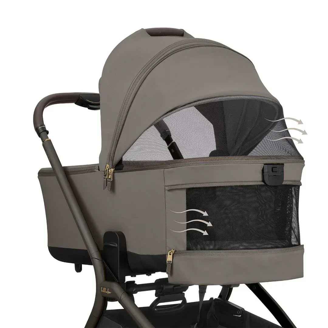 KikkaBoo® Platinum Otroški voziček 4v1 Goya Mocca + Avtosedež i-Class i-SIZE (40-87 cm) Noir + Vrtljiva Isofix baza i-Class 360 KikkaBoo