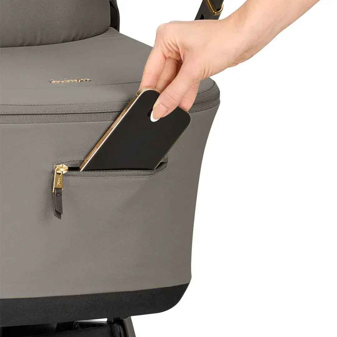 KikkaBoo® Platinum Otroški voziček 4v1 Goya Mocca + Avtosedež i-Class i-SIZE (40-87 cm) Noir + Vrtljiva Isofix baza i-Class 360 KikkaBoo