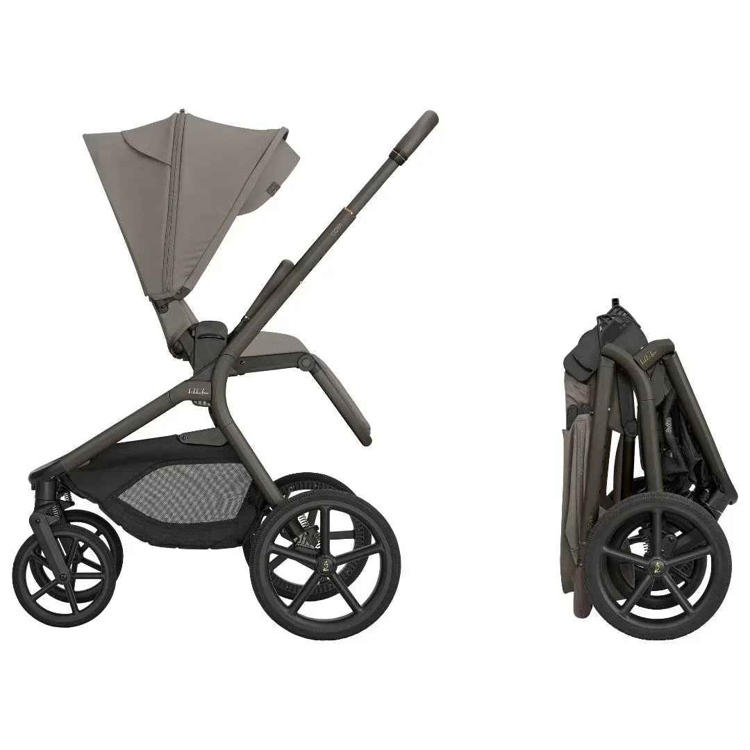 KikkaBoo® Platinum Otroški voziček 4v1 Goya Mocca + Avtosedež i-Class i-SIZE (40-87 cm) Noir + Vrtljiva Isofix baza i-Class 360 KikkaBoo
