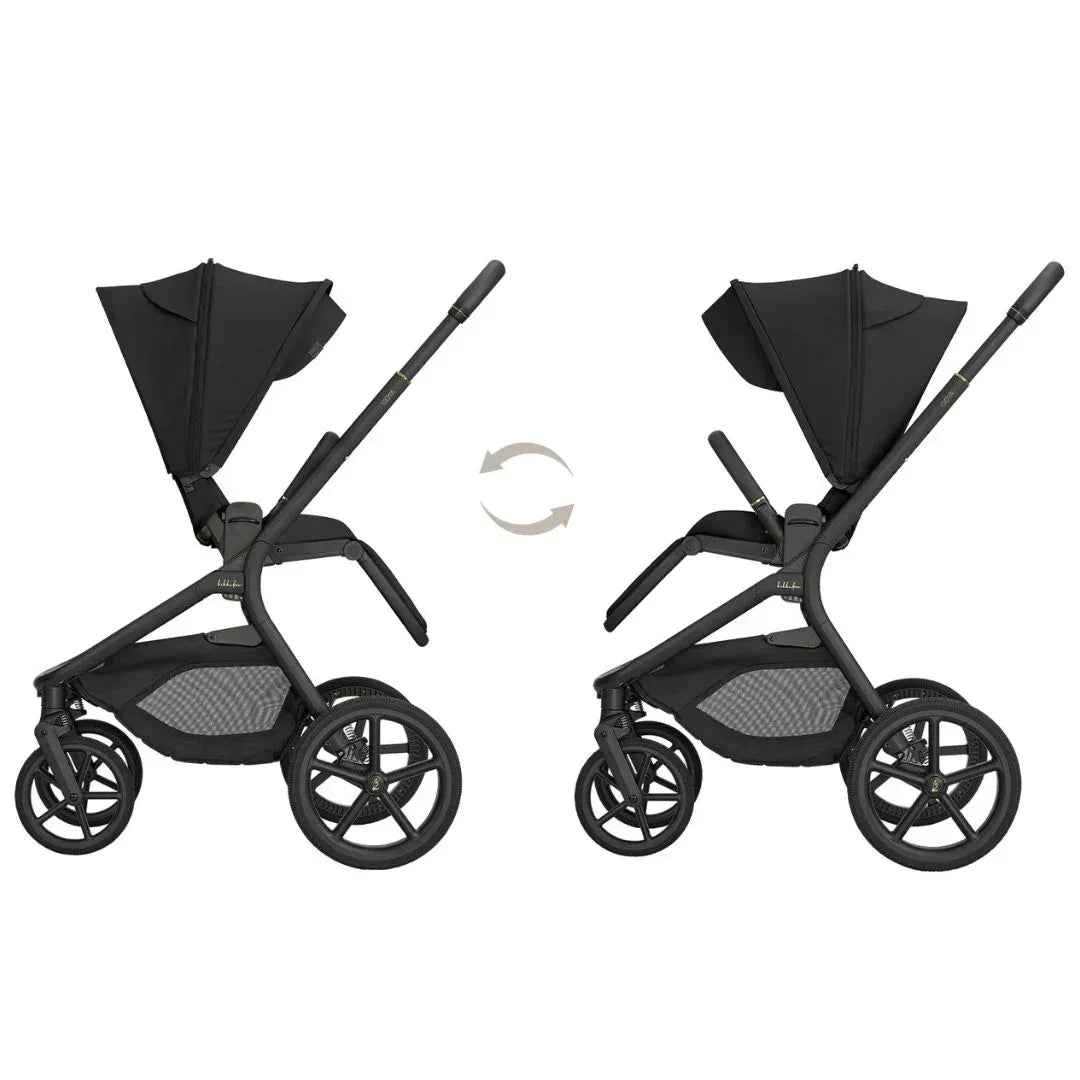 KikkaBoo® Platinum Otroški voziček 5v1 Goya + Avtosedež i-Class i-SIZE (40-87 cm) + Avtosedež i-Class Plus i-SIZE (40-105 cm) + Vrtljiva Isofix baza i-Class 360 Noir KikkaBoo