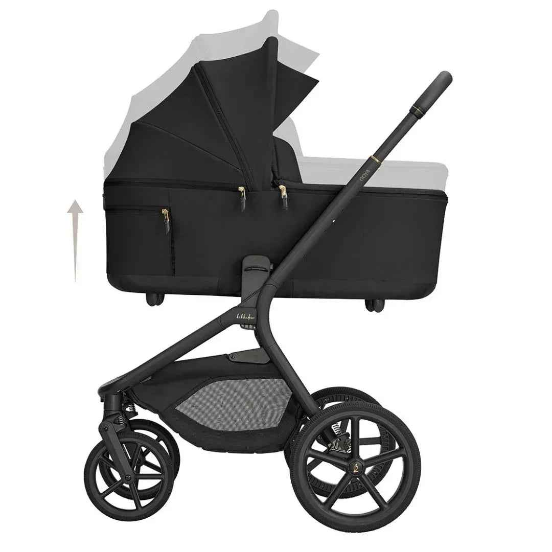 KikkaBoo® Platinum Otroški voziček 5v1 Goya + Avtosedež i-Class i-SIZE (40-87 cm) + Avtosedež i-Class Plus i-SIZE (40-105 cm) + Vrtljiva Isofix baza i-Class 360 Noir KikkaBoo