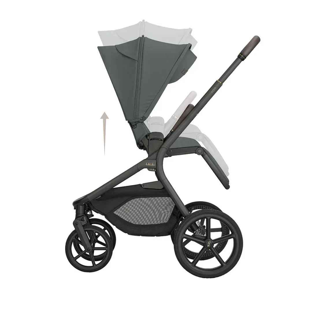 KikkaBoo® Platinum Otroški voziček 5v1 Goya Olive + Avtosedež i-Class i-SIZE (40-87 cm) + Avtosedež i-Class Plus i-SIZE (40-105 cm) Noir + Vrtljiva Isofix baza i-Class 360 KikkaBoo