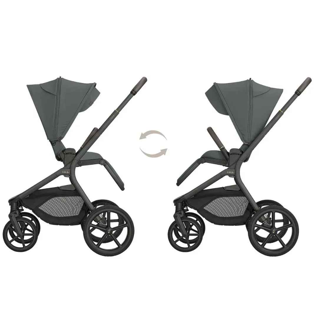KikkaBoo® Platinum Otroški voziček 5v1 Goya Olive + Avtosedež i-Class i-SIZE (40-87 cm) + Avtosedež i-Class Plus i-SIZE (40-105 cm) Noir + Vrtljiva Isofix baza i-Class 360 KikkaBoo
