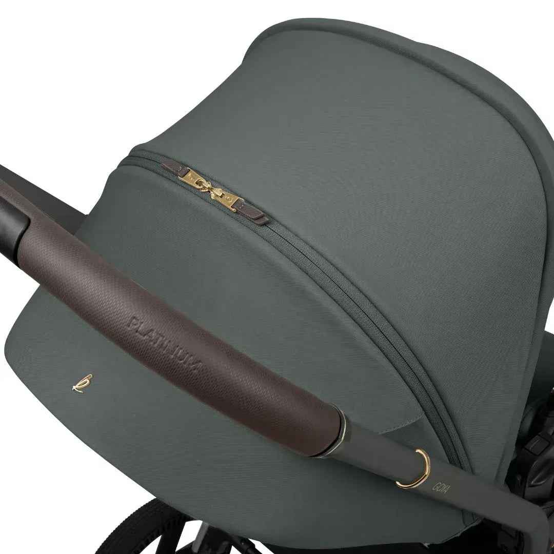 KikkaBoo® Platinum Otroški voziček 5v1 Goya Olive + Avtosedež i-Class i-SIZE (40-87 cm) + Avtosedež i-Class Plus i-SIZE (40-105 cm) Noir + Vrtljiva Isofix baza i-Class 360 KikkaBoo