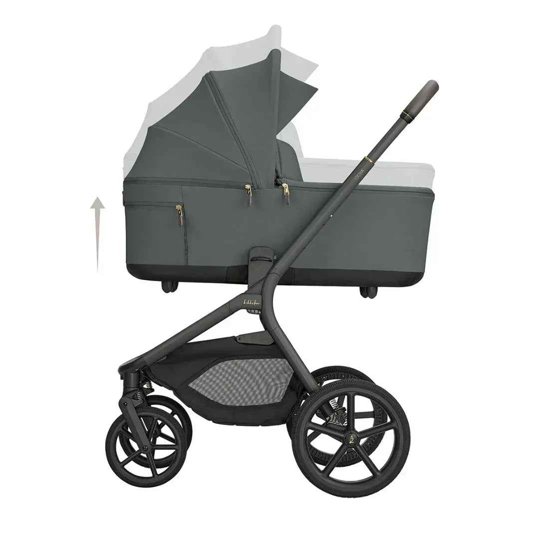KikkaBoo® Platinum Otroški voziček 5v1 Goya Olive + Avtosedež i-Class i-SIZE (40-87 cm) + Avtosedež i-Class Plus i-SIZE (40-105 cm) Noir + Vrtljiva Isofix baza i-Class 360 KikkaBoo