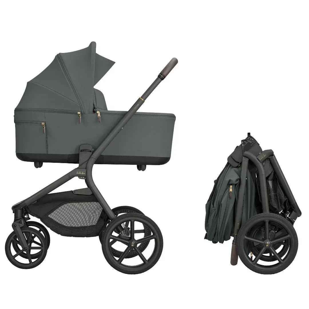 KikkaBoo® Platinum Otroški voziček 5v1 Goya Olive + Avtosedež i-Class i-SIZE (40-87 cm) + Avtosedež i-Class Plus i-SIZE (40-105 cm) Noir + Vrtljiva Isofix baza i-Class 360 KikkaBoo