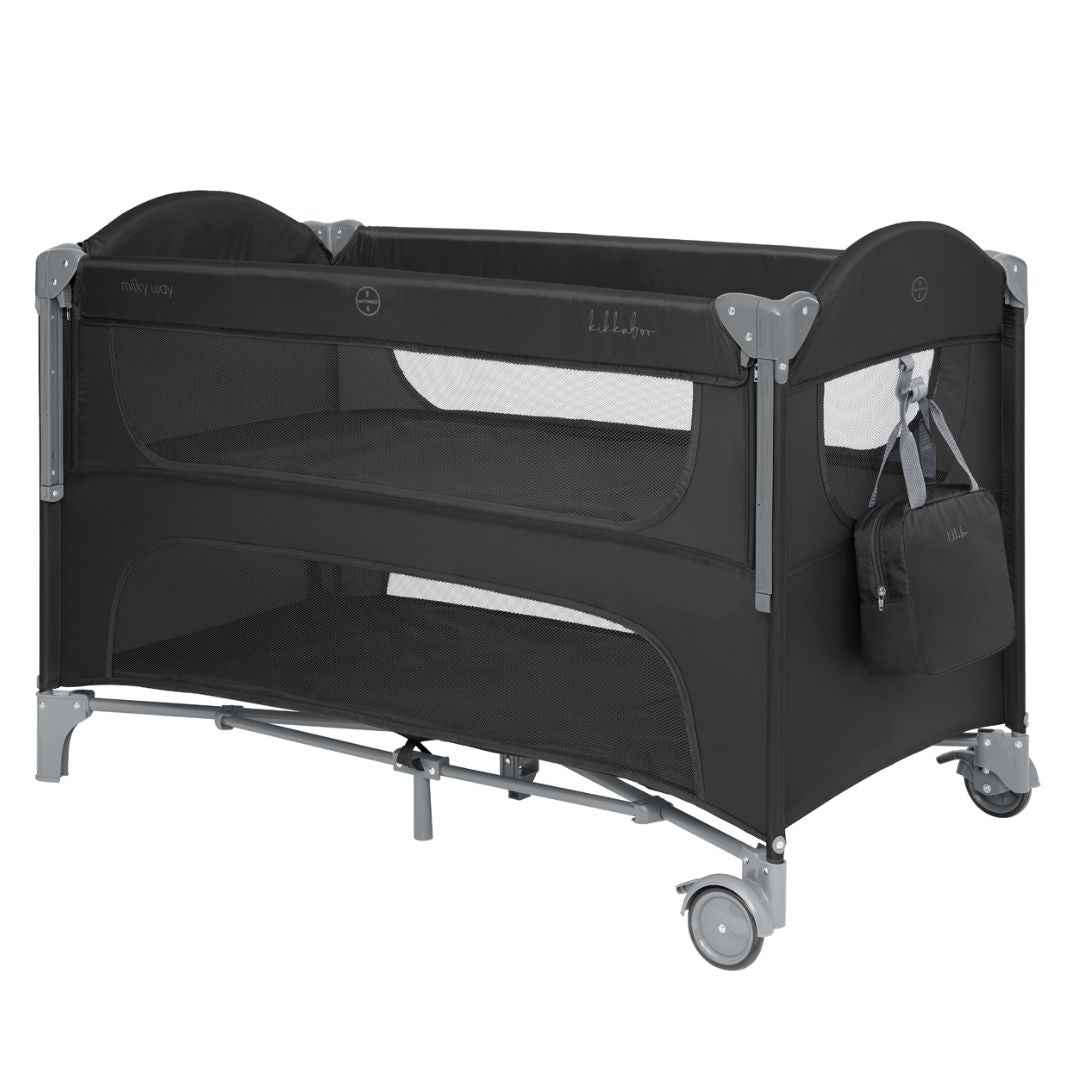 KikkaBoo® Prenosna posteljica 2 levels Milky Way Black 2026 KikkaBoo