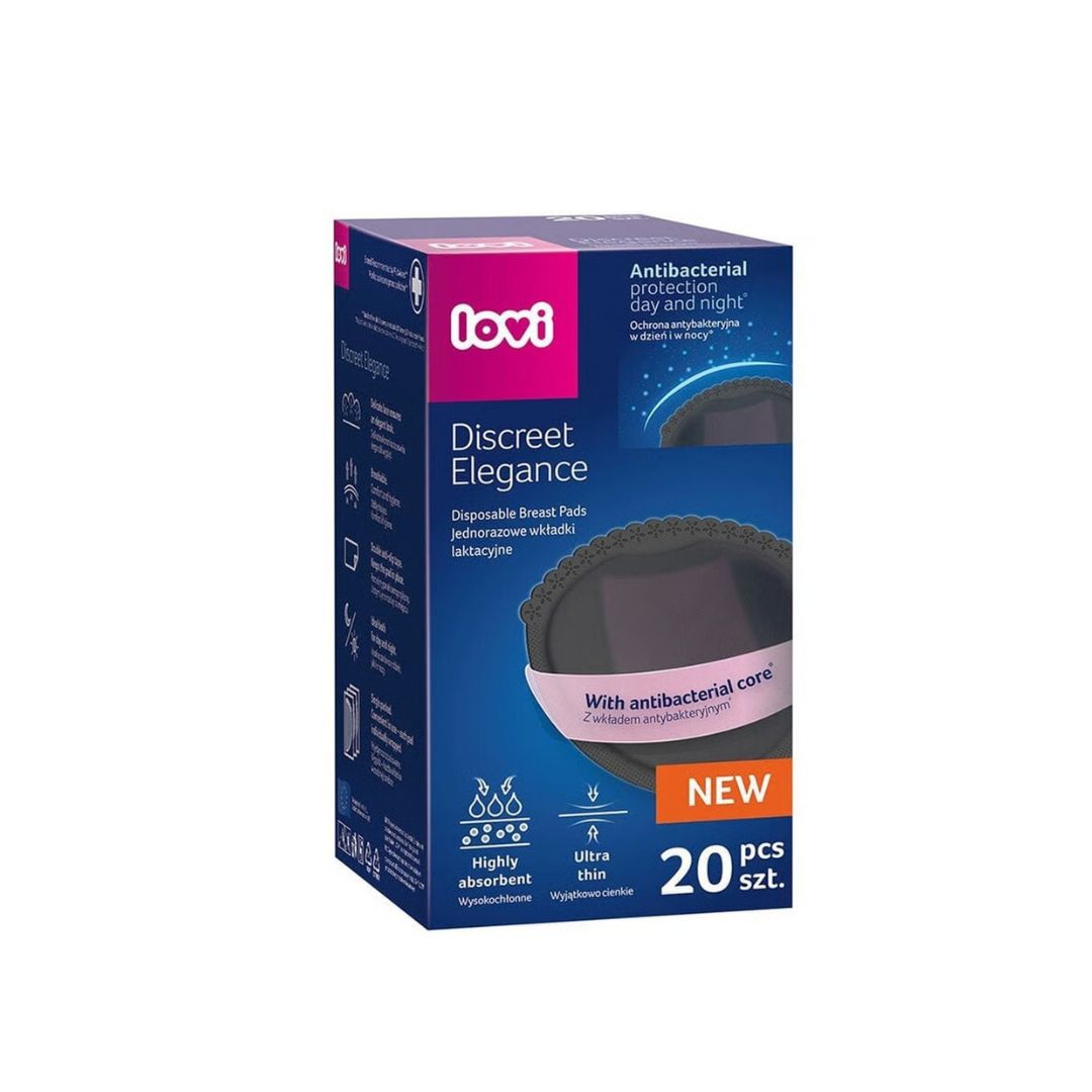 LOVI® Antibacterial nursing pads 20 pcs Black