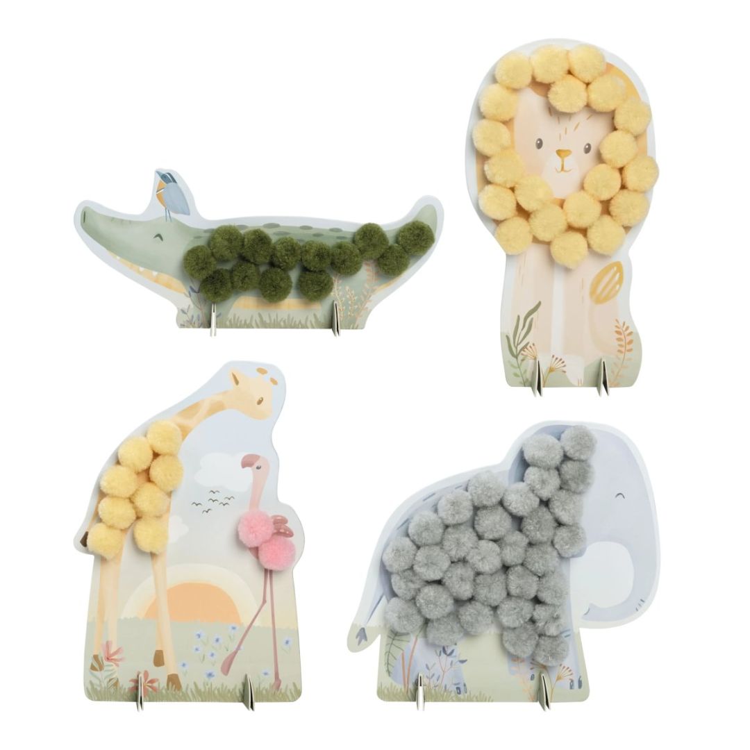 Little Dutch® Pompom Cards Safari Friends – slika 2