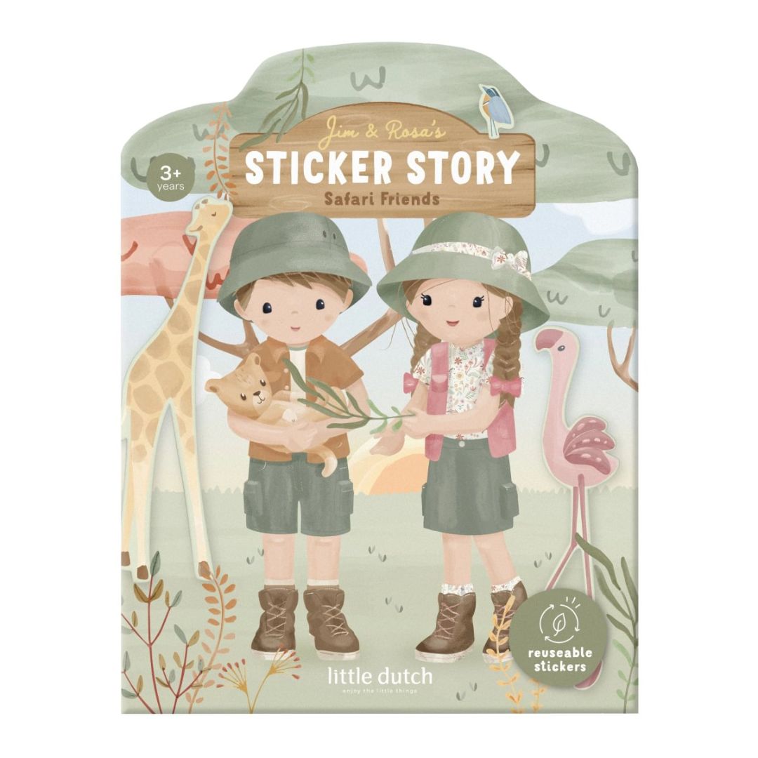 Little Dutch® Reusable Sticker Book Safari Friends