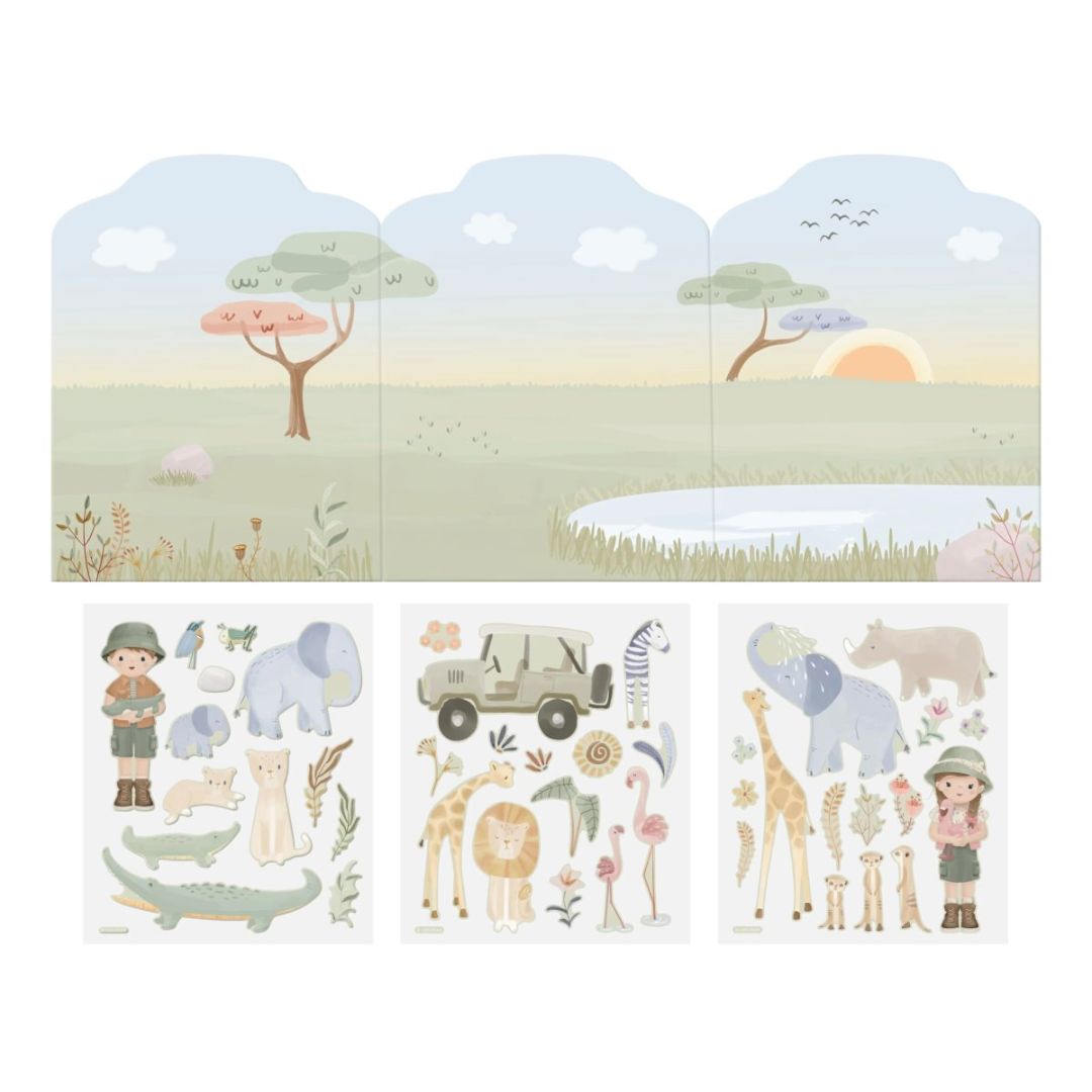 Little Dutch® Reusable Sticker Book Safari Friends – slika 2
