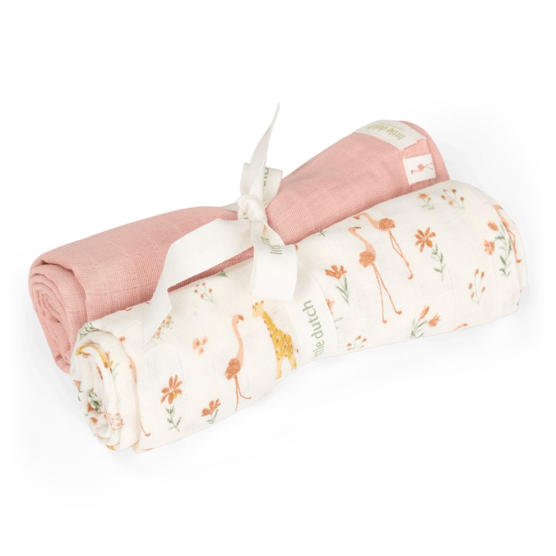 Little Dutch® Set of 2 Muslin Squares Safari Leo – slika 2