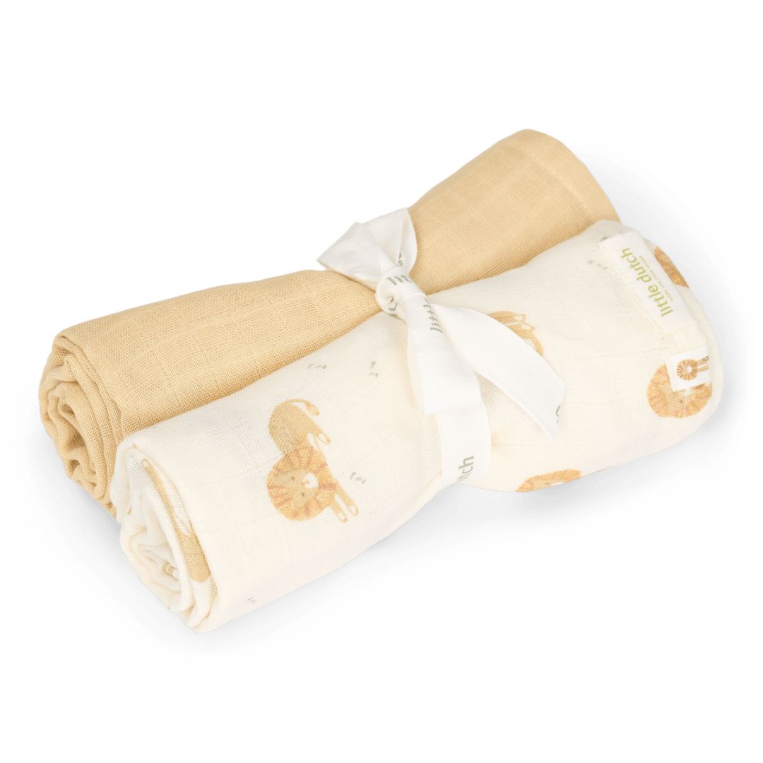 Little Dutch® Set of 2 Muslin Squares Safari Leo – slika 2