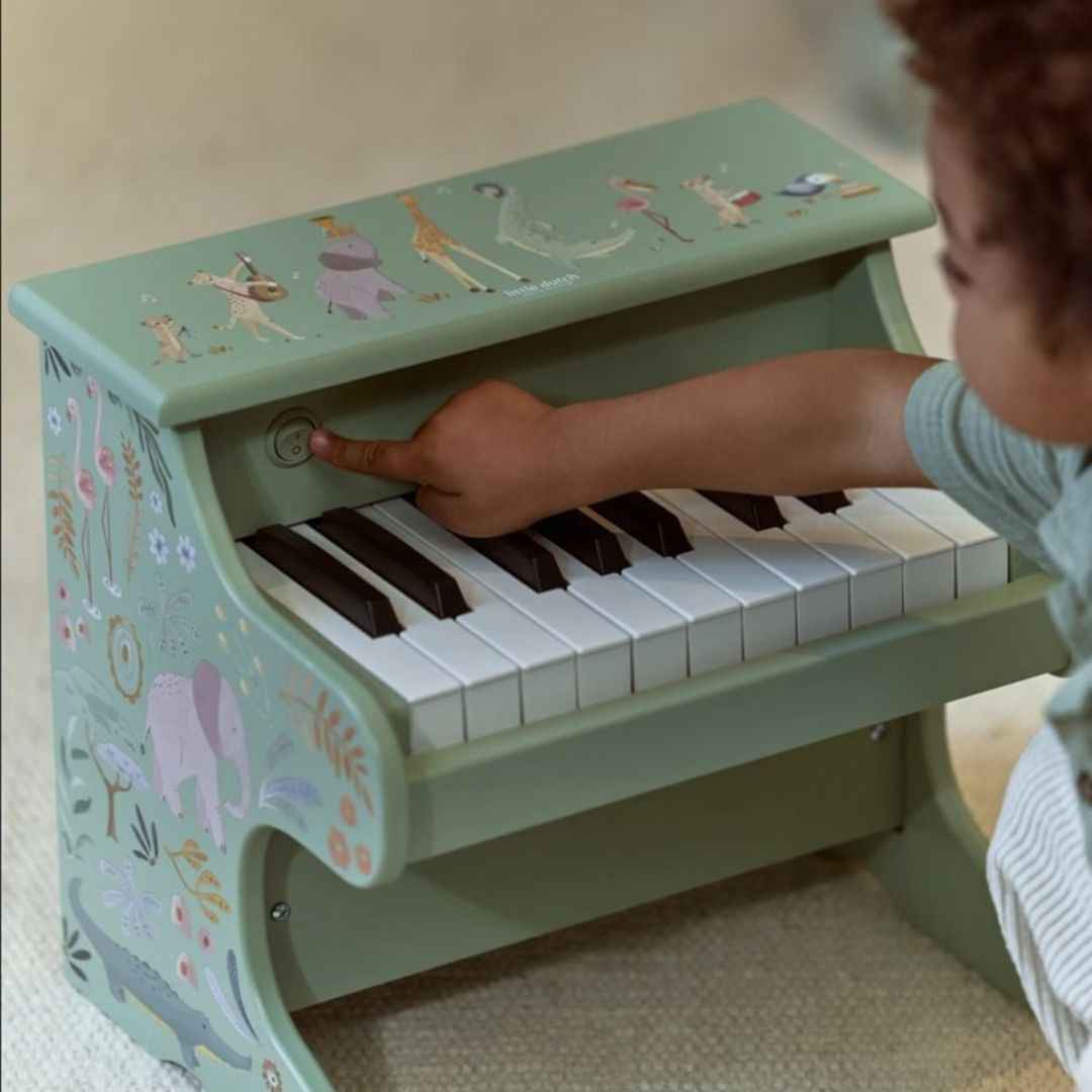 Little Dutch® Wooden piano Safari Friends Green – slika 5