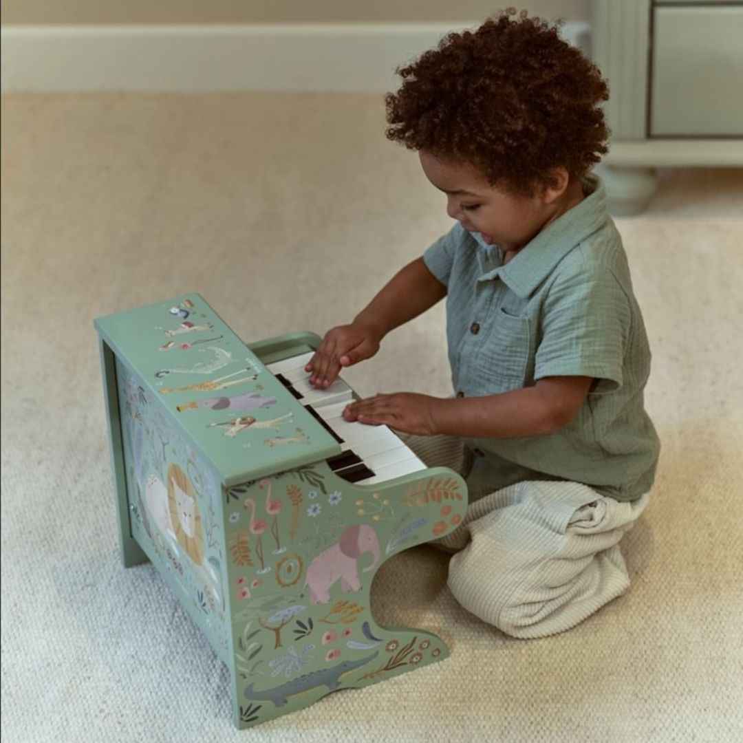 Little Dutch® Wooden piano Safari Friends Green – slika 7