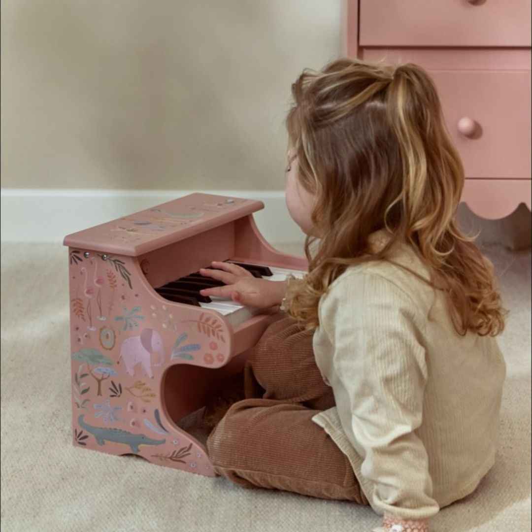 Little Dutch® Wooden piano Safari Friends Pink – slika 5
