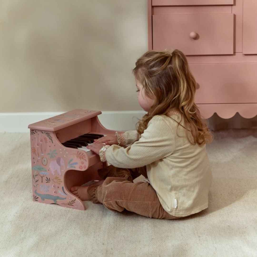 Little Dutch® Wooden piano Safari Friends Pink – slika 6