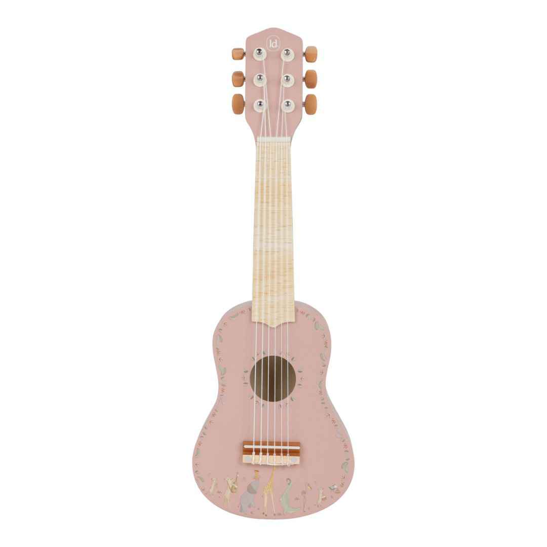 Little Dutch® Children's wooden guitar Safari Friends Pink