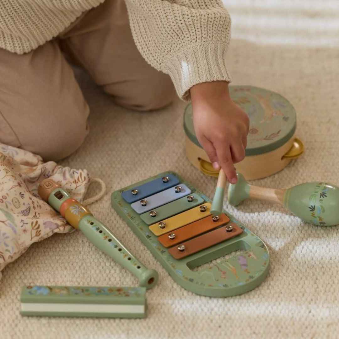 Little Dutch® Children's music set Safari Friends Green – slika 4