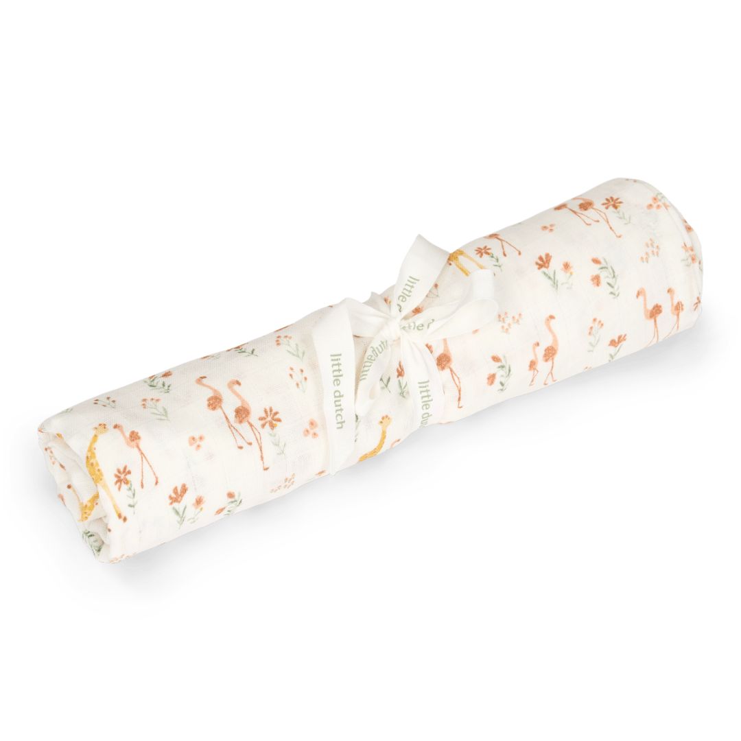 Little Dutch® Muslin swaddle blanket Safari Leo 120x120