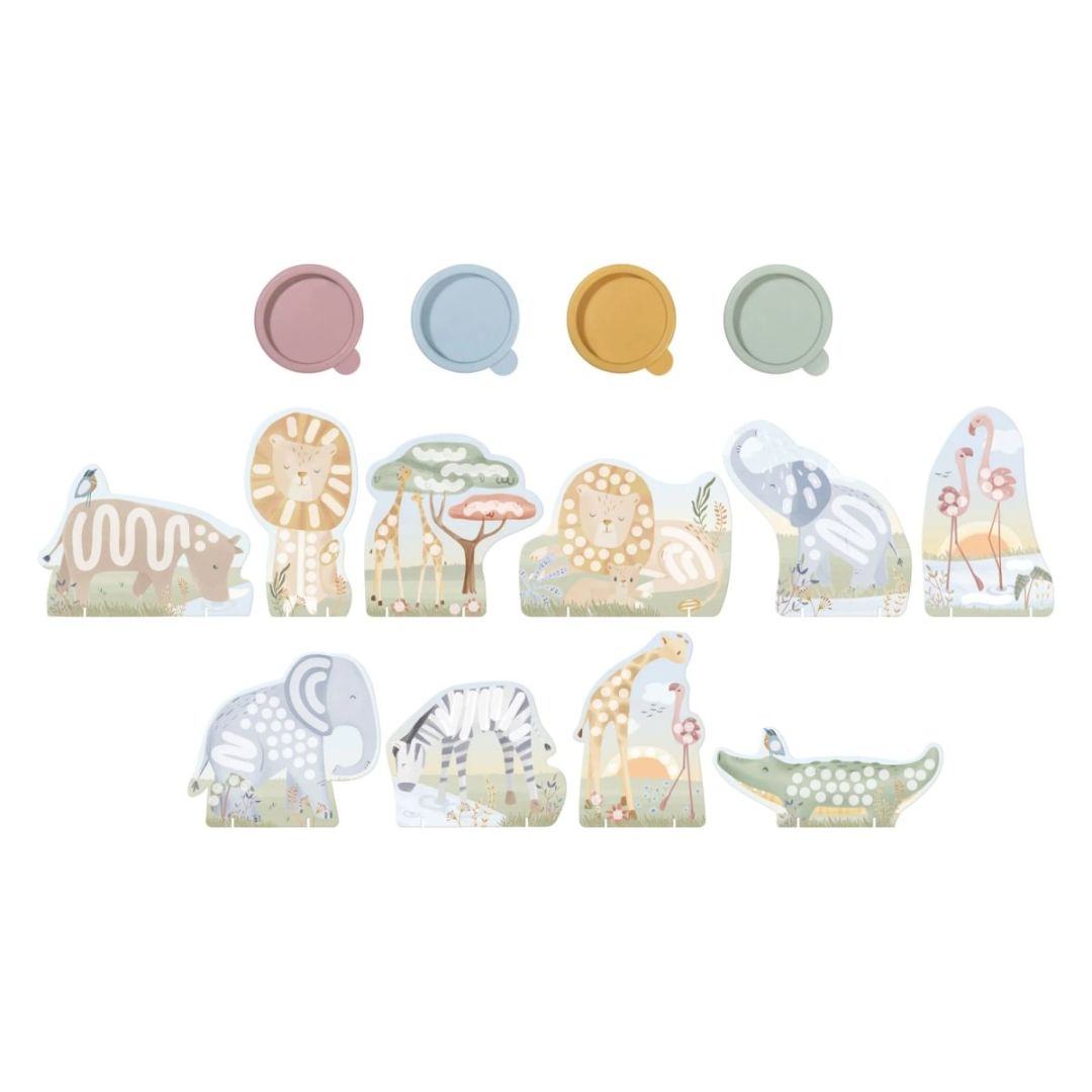 Little Dutch® Finger Painting Set Safari Friends – slika 2