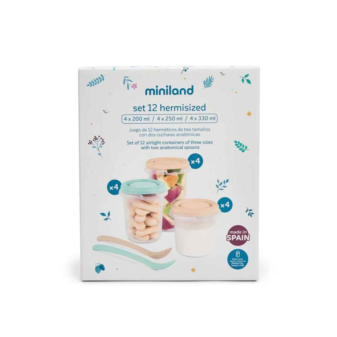 Miniland® Set 12 posodic za shranjevanje Dreamland 200/250/330ml Miniland