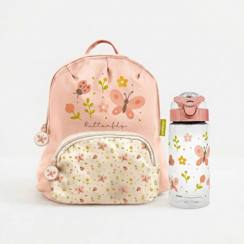 Miniland® Backpack and Bottle Set Butterfly