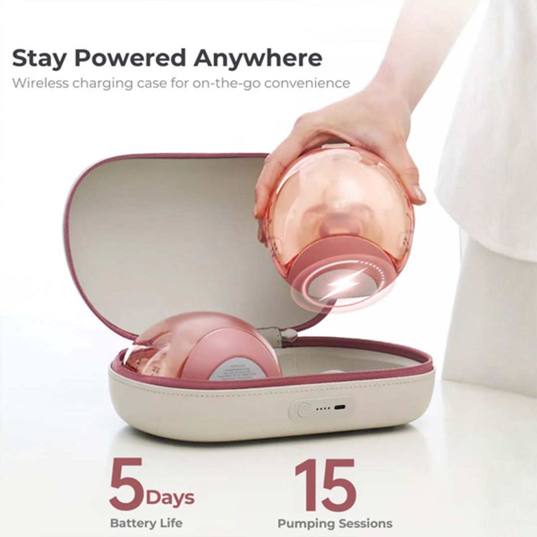 Momcozy® Air One Ultra-Slim Double Electric Hands-Free Breast Pump for Breastfeeding Red – slika 2