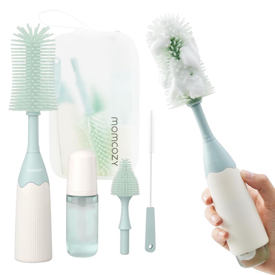 Momcozy® Push-Press Bottle Cleaning Brush Set Green