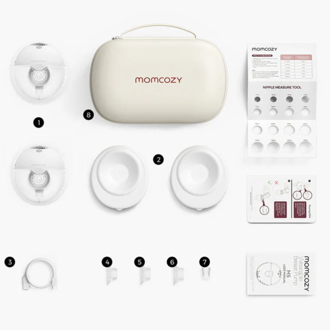 Momcozy® double electric breast pump M5 All-in-One Hands-Free Cozy Red – slika 5