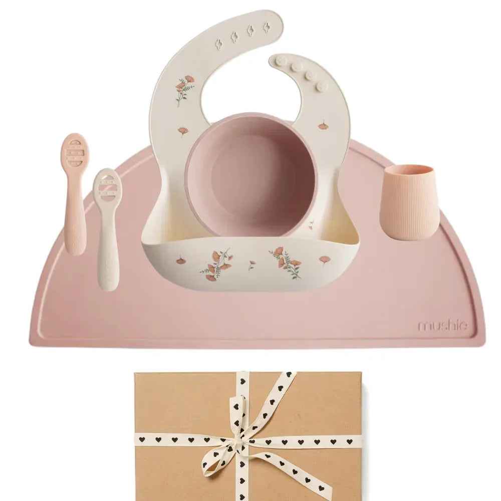 Mushie® Komplet za prvo hranjenje Blush Mushie