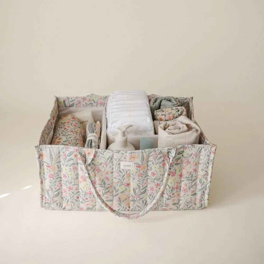 Mushie® Organizator za pleničke Pastel Blooms Mushie