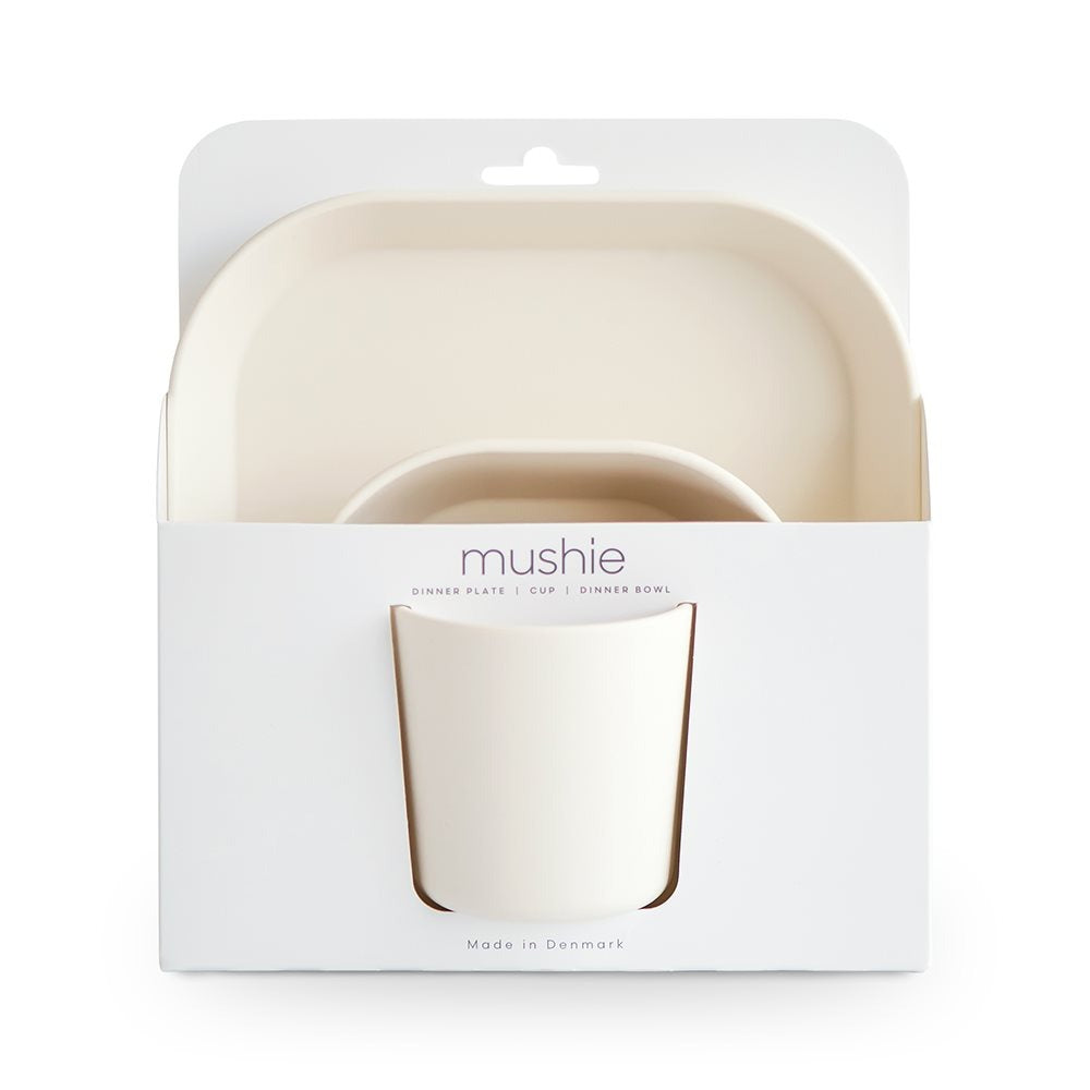 Mushie® Dinnerware Set 3-Piece Ivory