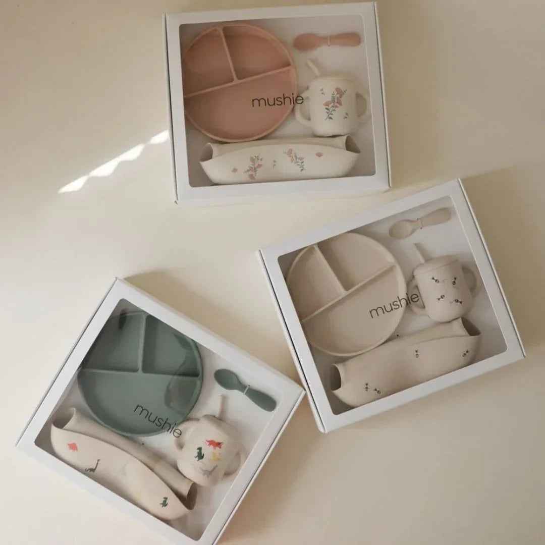 Mushie® Silikonski set za hranjenje Bees Mushie
