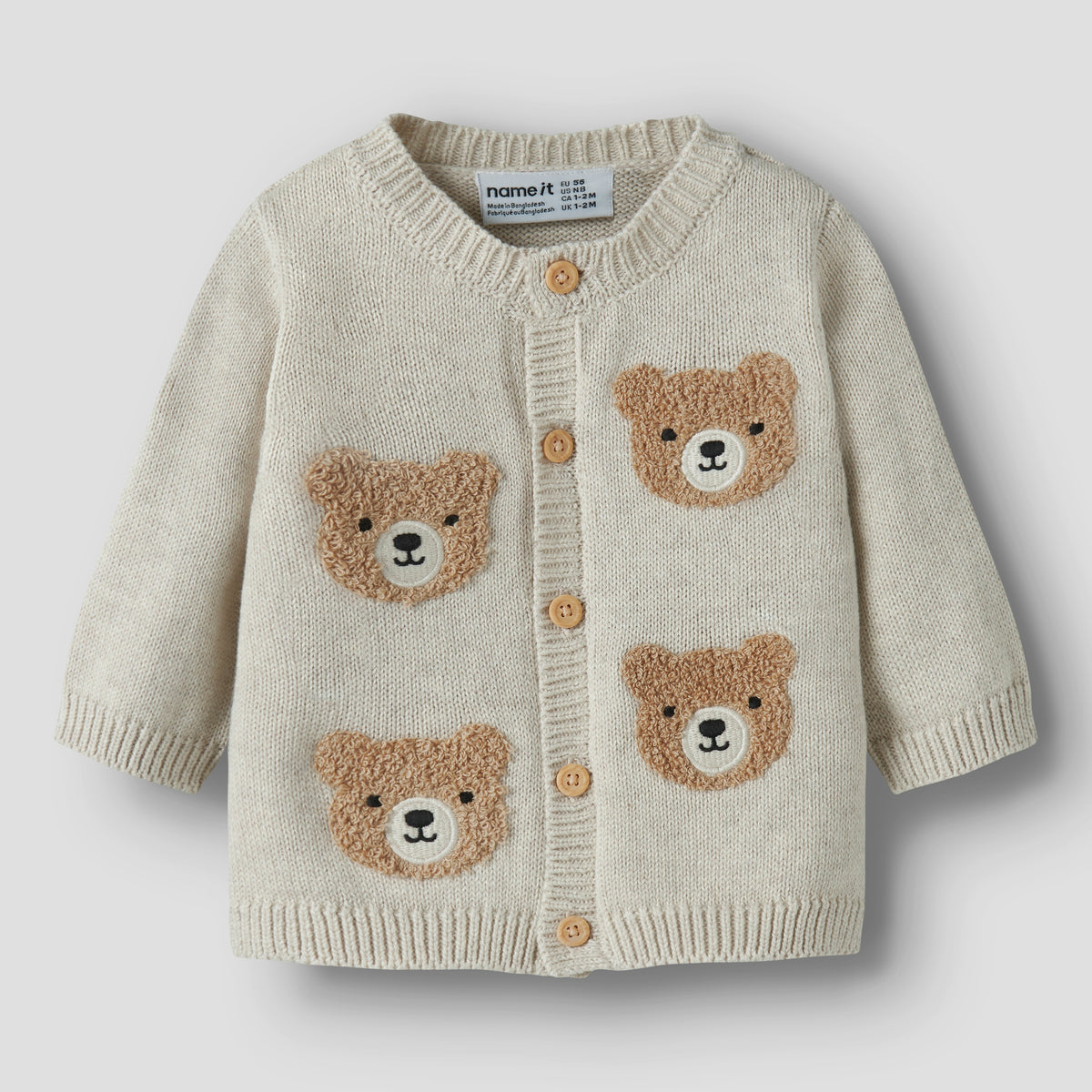name it® Cardigan bear Peyote Melange – slika 4
