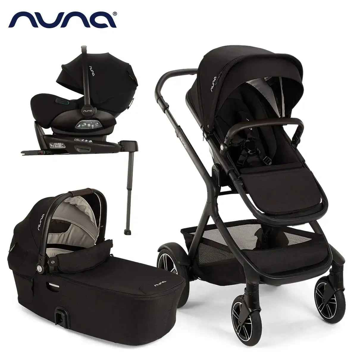 Nuna® Otroški voziček 3v1 Demi™ Next z rolko + Arra™ Flex Caviar Nuna