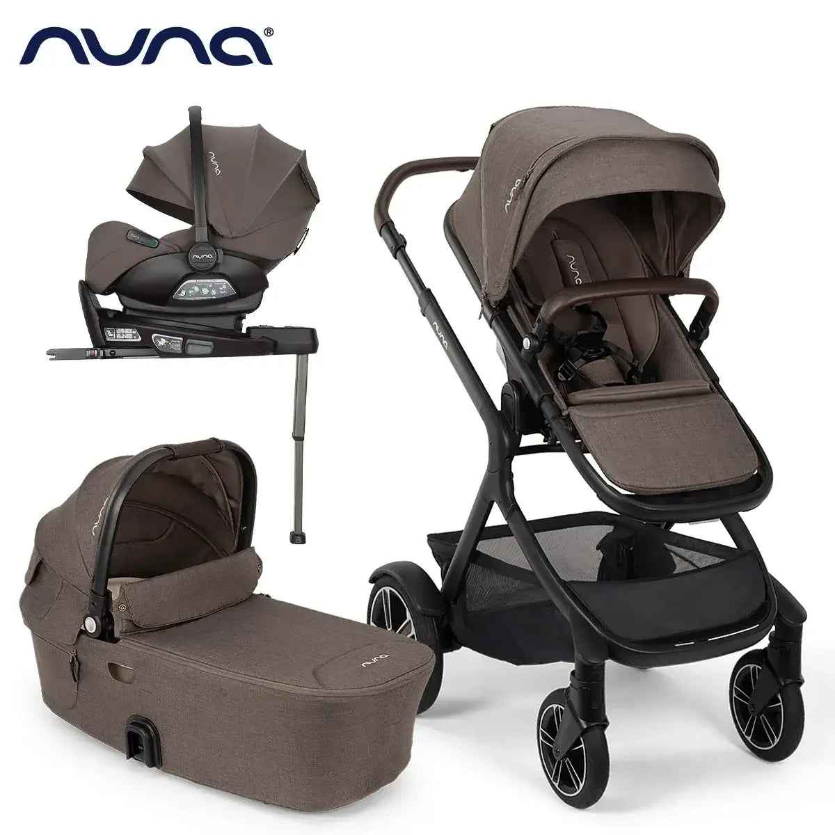 Nuna® Otroški voziček 3v1 Demi™ Next z rolko + Arra™ Flex Chestnut Nuna