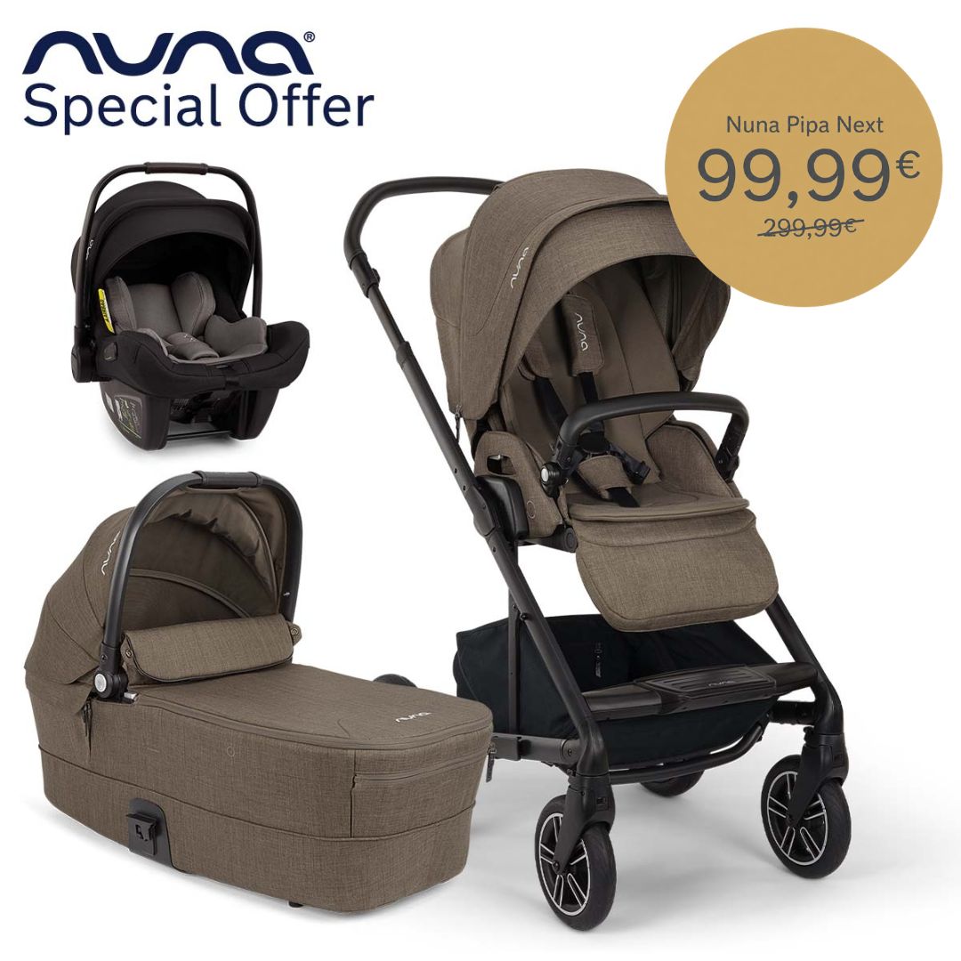 Nuna® Stroller 3in1 Mixx™ Next Pistachio + Pipa™ Next Caviar New