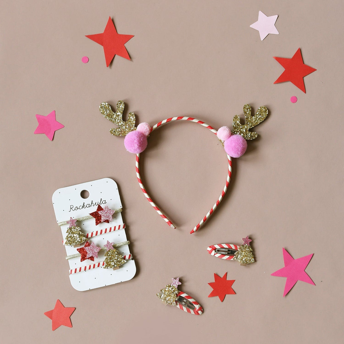 Rockahula® Hairband Stripy Pom Pom Reindeer – slika 4