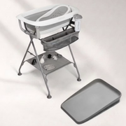 Twistshake® Komplet pro koupání + Stojan na vaničku Easy-Click + Přebalovací podložka Pastel Grey