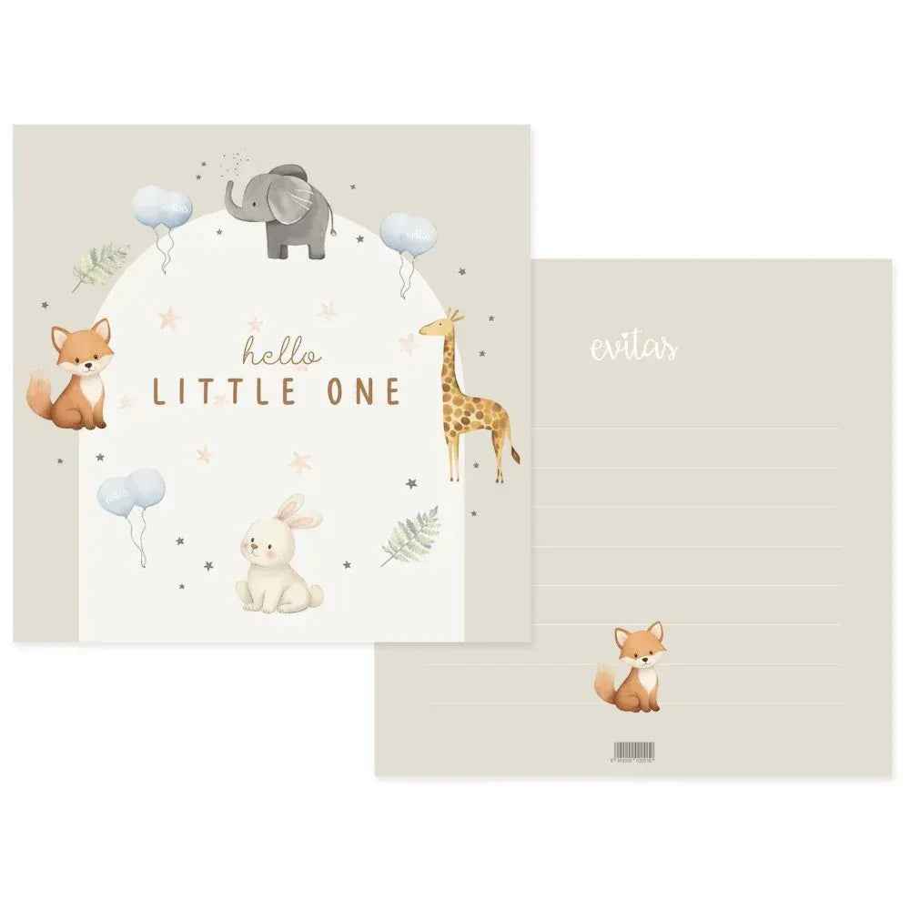 Evitas™ Voščilnica s kuverto ob rojstvu EN Hello Little One Beige Evitas