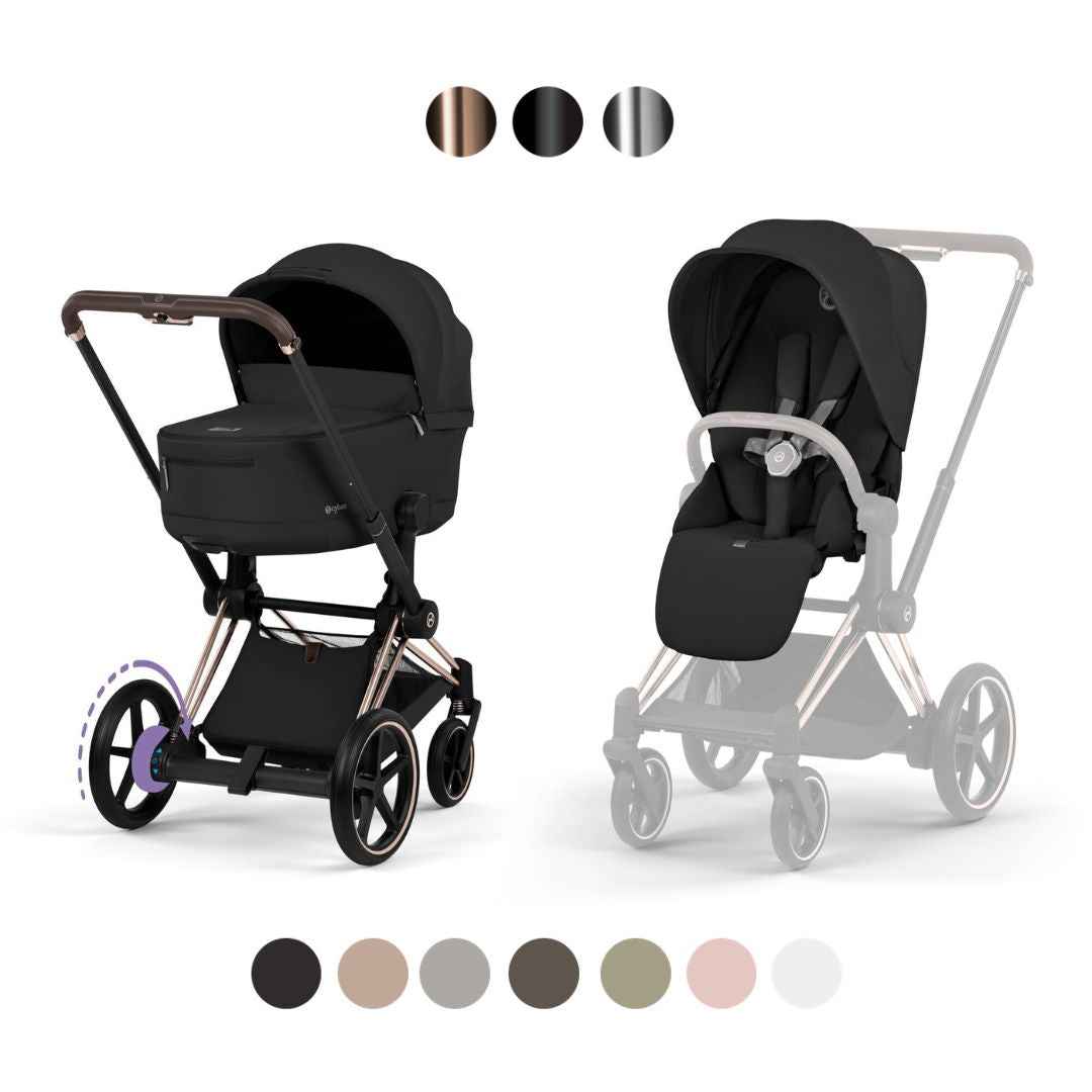 Cybex Platinum® Otroški voziček z zložljivo košaro 2v1 e-Priam™ Cybex Platinum