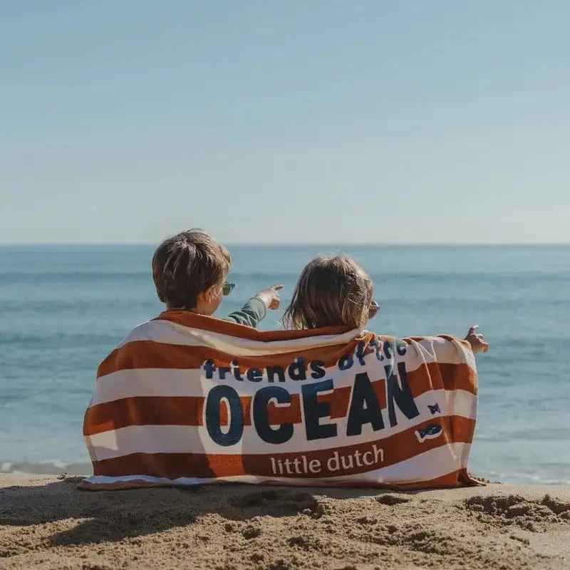 Little Dutch® Brisača za plažo Ocean World Brown Stripe Little Dutch