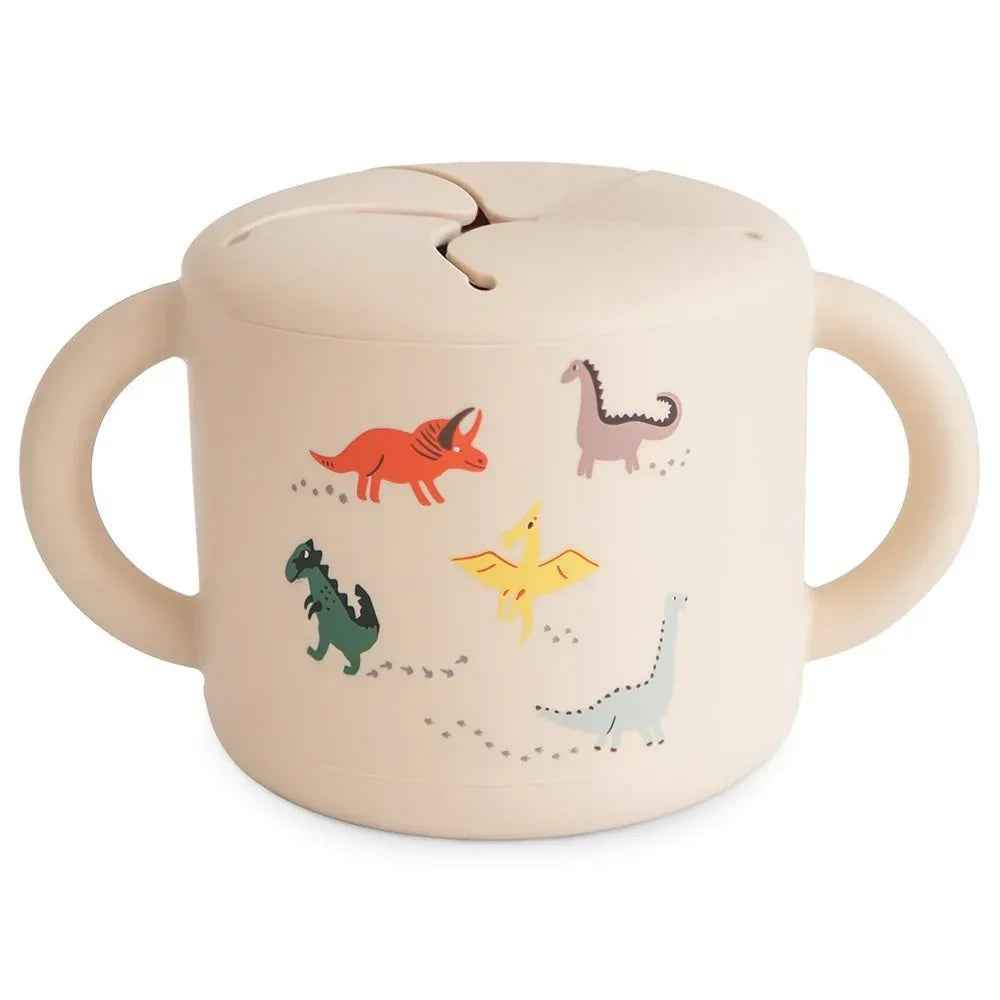 Mushie® Silikonska posodica za prigrizke Dinosaurs Mushie